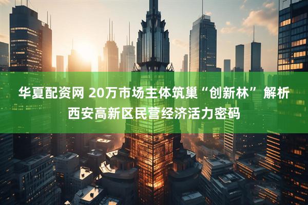 華夏配資網(wǎng) 20萬(wàn)市場(chǎng)主體筑巢“創(chuàng)新林” 解析西安高新區(qū)民營(yíng)經(jīng)濟(jì)活力密碼